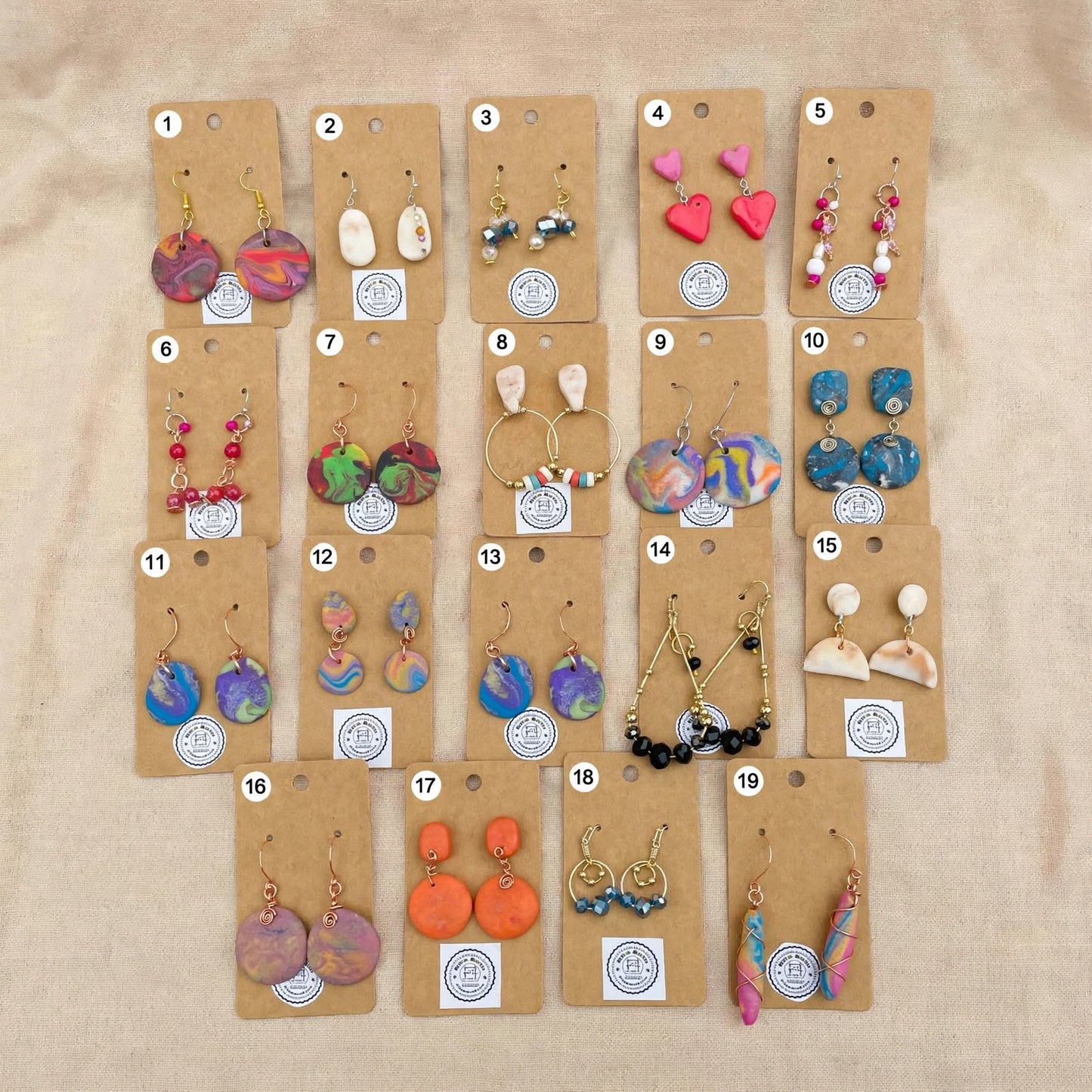 Handmade Clay Earrings - Signature Collection ($10)
