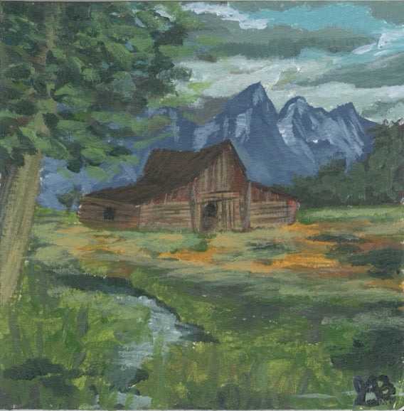 Pasture Barn - Original, Prints (4"x4")