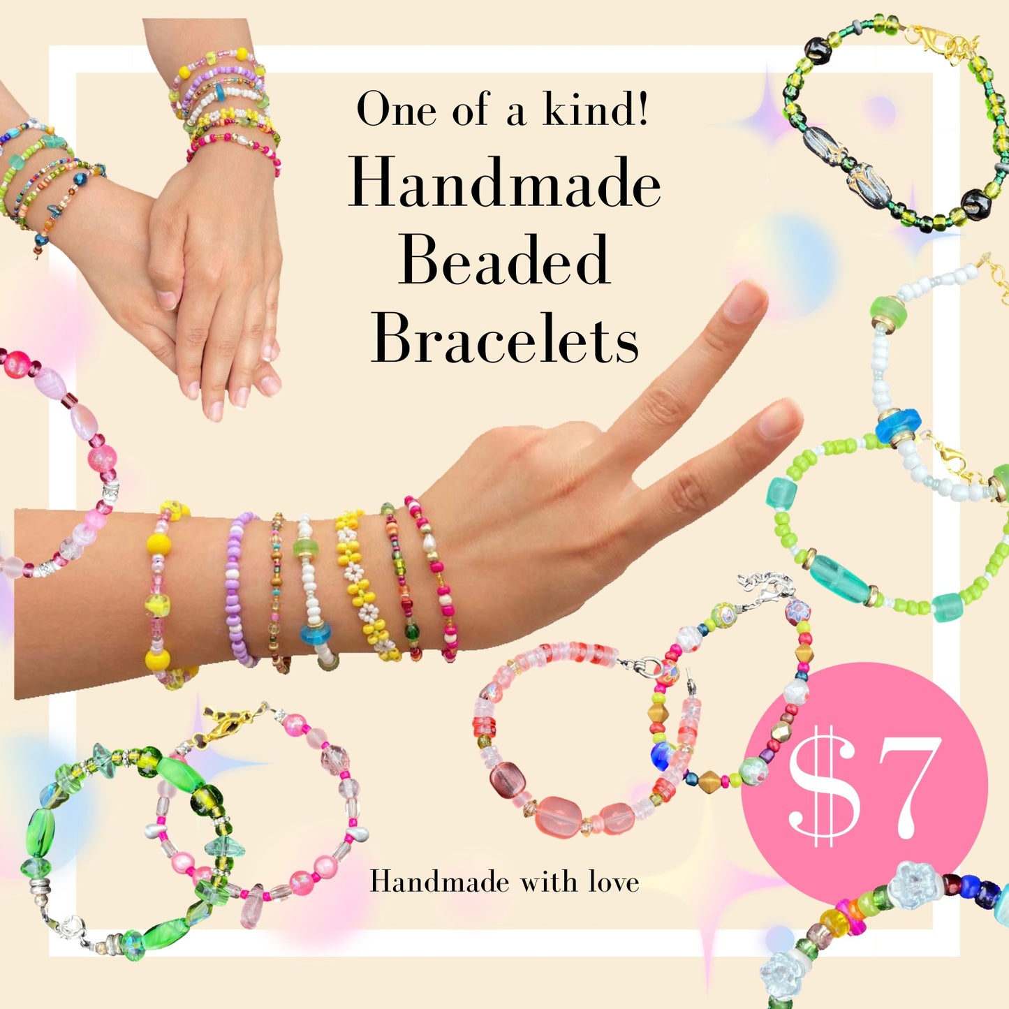 Handmade Beaded Bracelets ($7)
