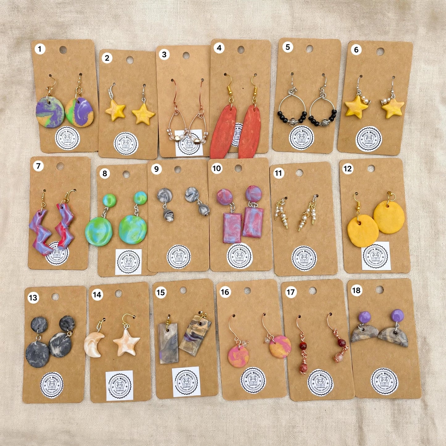 Handmade Clay Earrings - Classic Collection ($7)