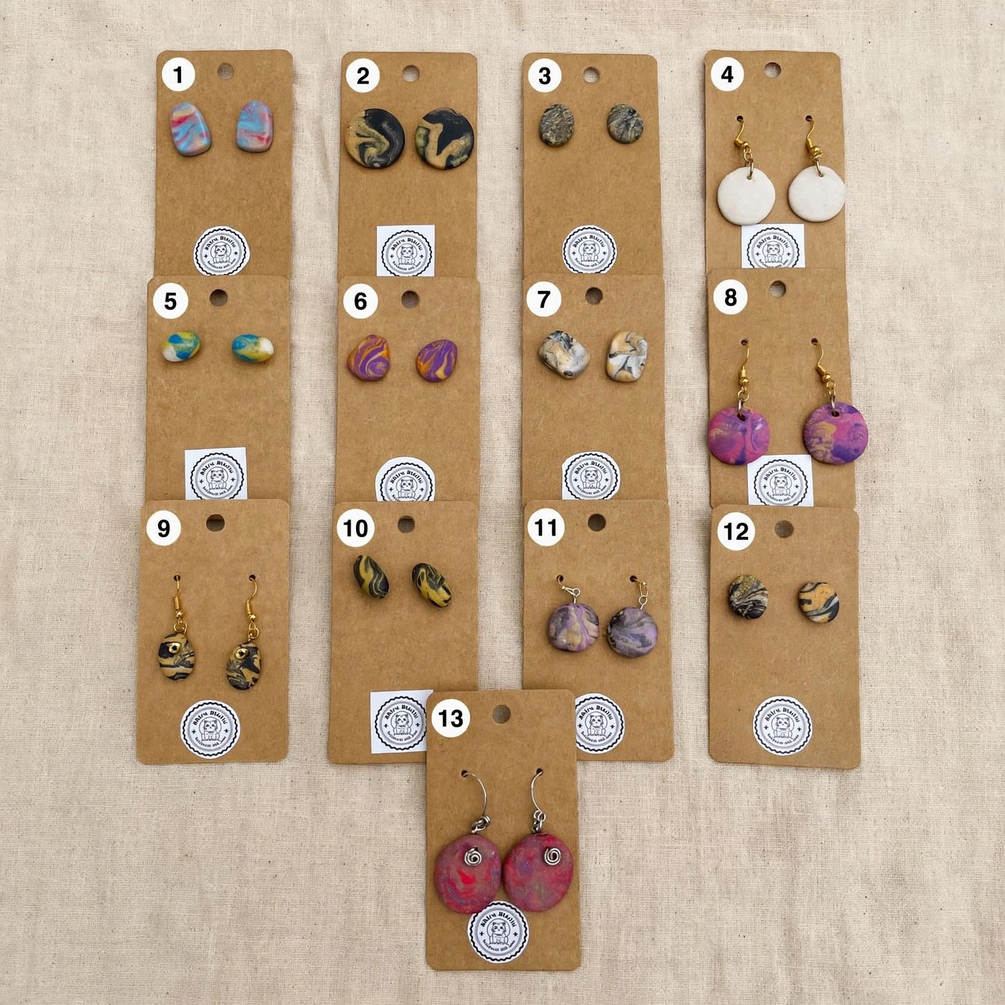 Handmade Clay Earrings - Mini Collection ($5)