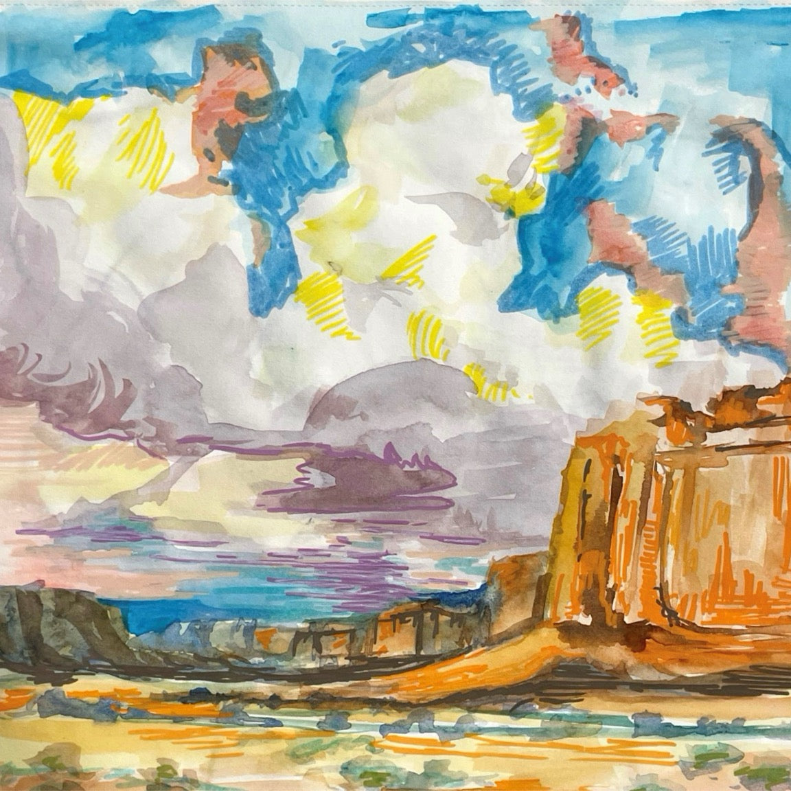 Red Rock Sky - Art Print (5.5"x5.5")
