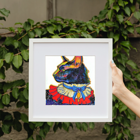 Feline Nobility, Drawing - Art Print (5"x5")