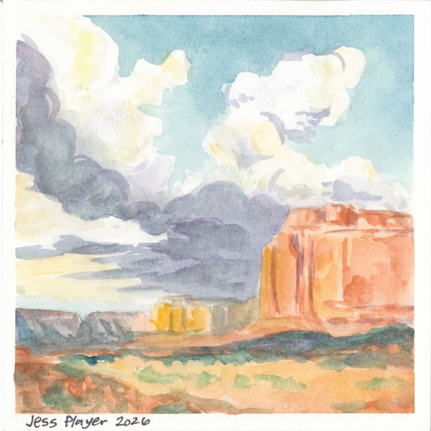 Southern Utah Sky, Watercolor - Original, Prints (6"x6")