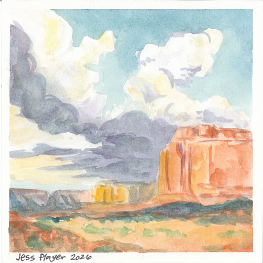 Southern Utah Sky, Watercolor - Original, Prints (6"x6")