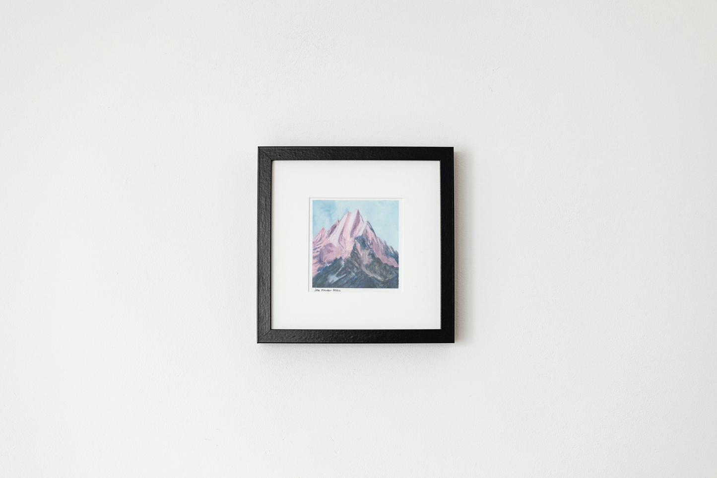 Alpenglow Peaks, Watercolor - Original, Prints (6"x6")