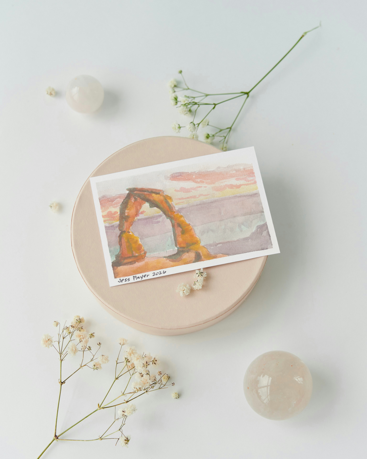 Delicate Arch Sunset, Watercolor - Original, Prints (4”x6”)