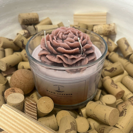Warm Leather- 16oz, 3 Wick Candle